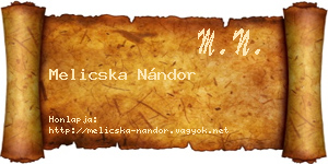 Melicska Nándor névjegykártya
