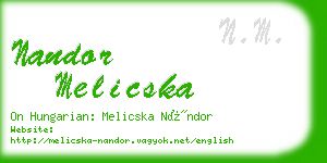 nandor melicska business card